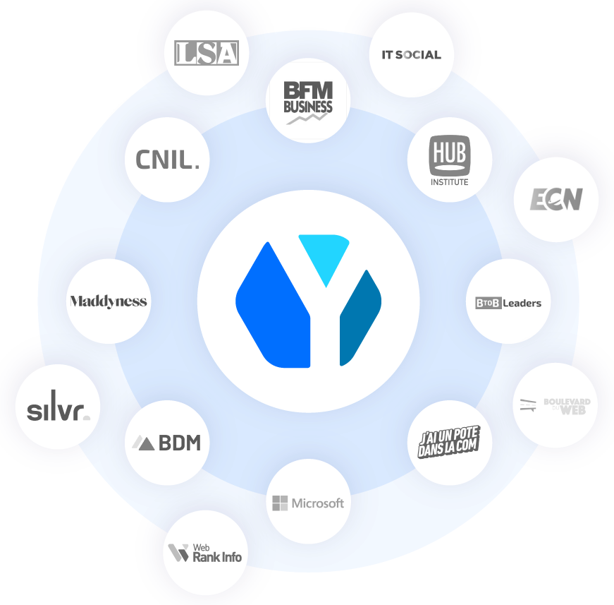 Logo BEYABLE entouré par les logos de plusieurs medias